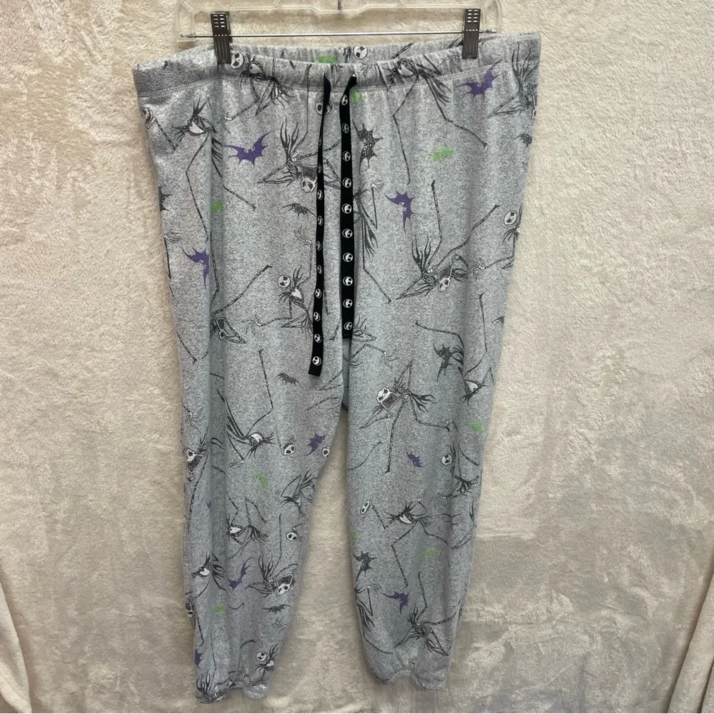 Nightmare before Christmas women’s pajama lounge pants large gray Jack